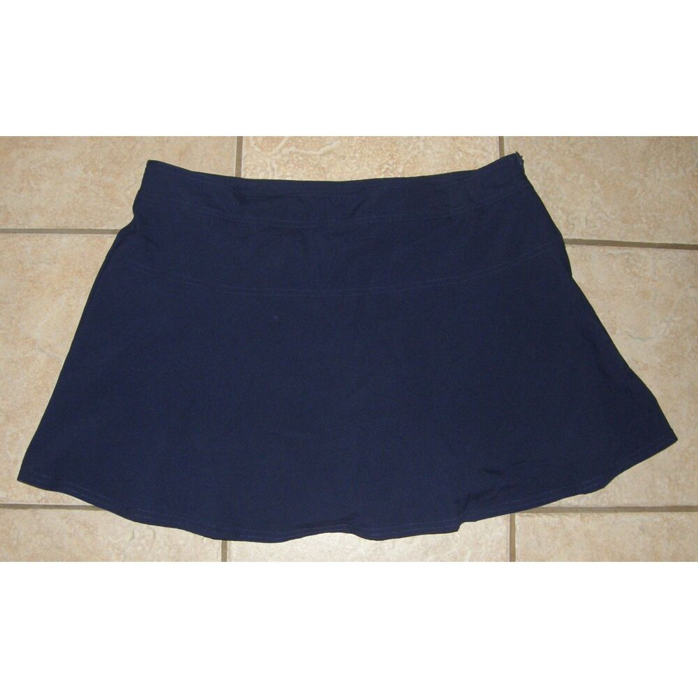 CHAPS SPORT Solid Navy Blue Sz 16 Casual Wear Quick Dry Athletic Side Zip Skort